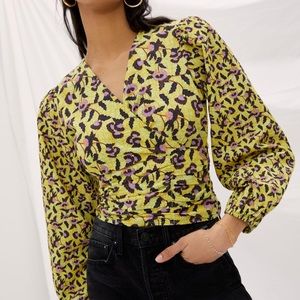 Anthropologie Conditions Apply Floral Open Back Top Sz L